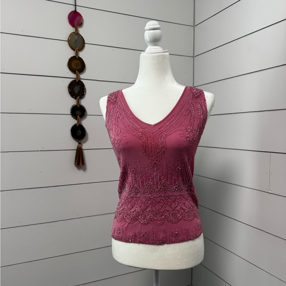 Elegant Beaded Sleeveless Top